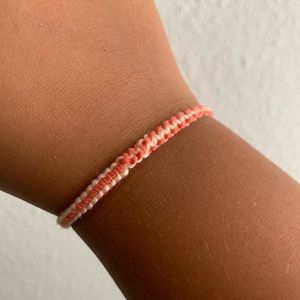 Strawberry shortcake, hand-made half split bracelet.
